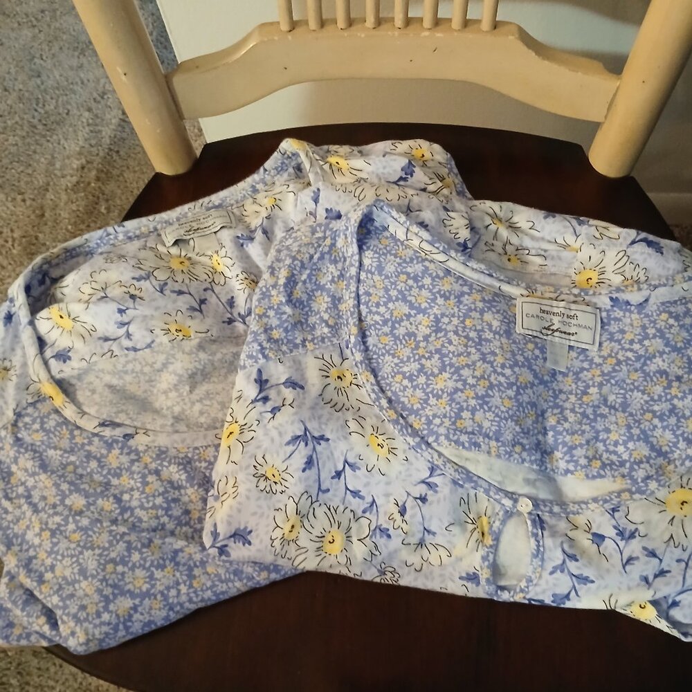 Daisy & Ditsy Twin Print Cotton 2-Pack Sleepshirts